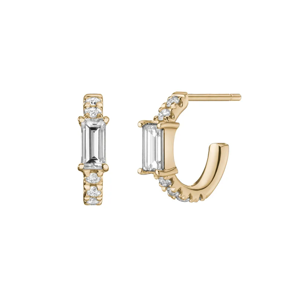 Nikita Huggie Hoops | White Diamonds