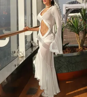 NINA SHEER CUTOUT MAXI DRESS