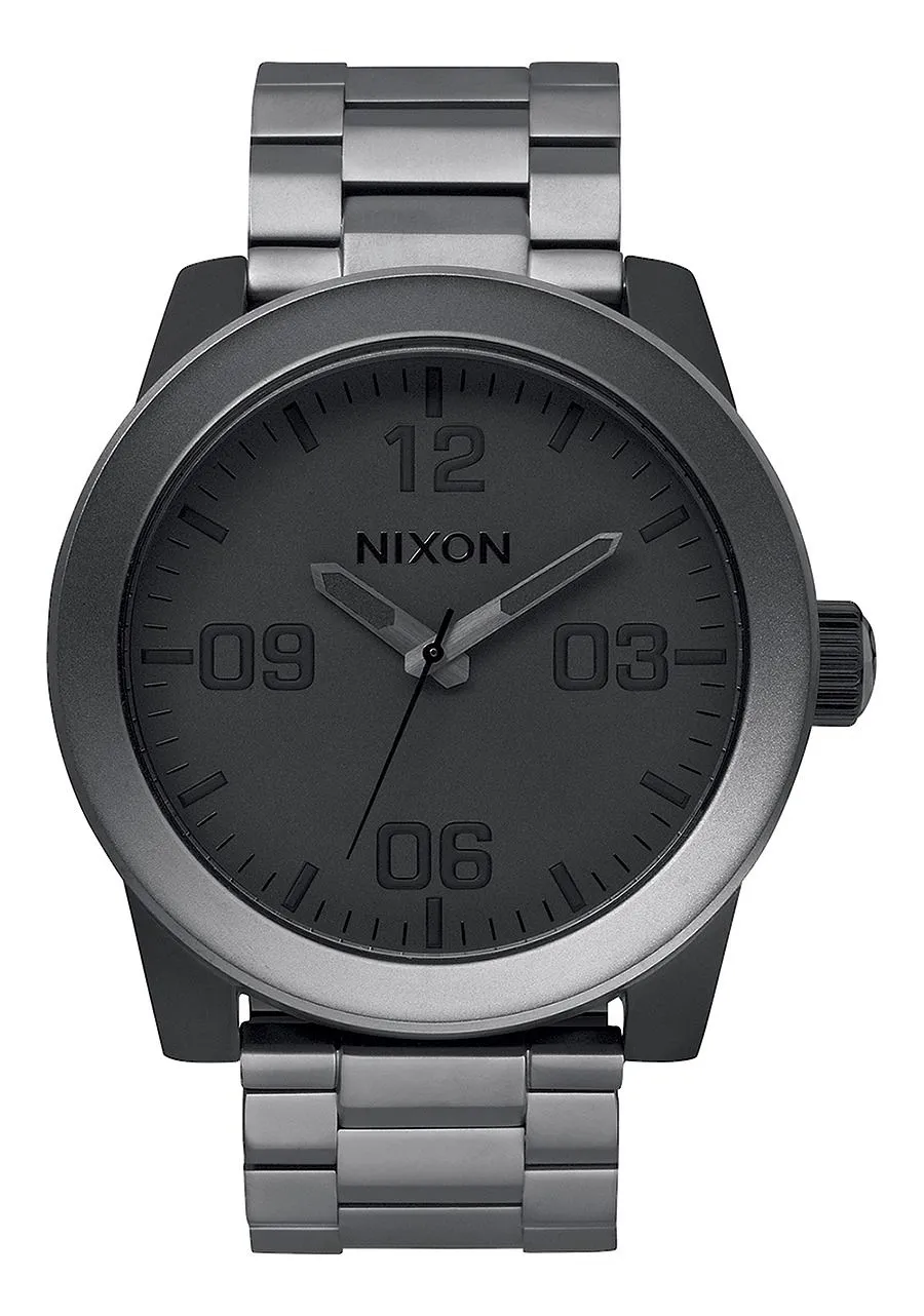 Nixon 48mm Corporal Stainless Steel Watch Matte Black / Matte Gunmetal A346-1062