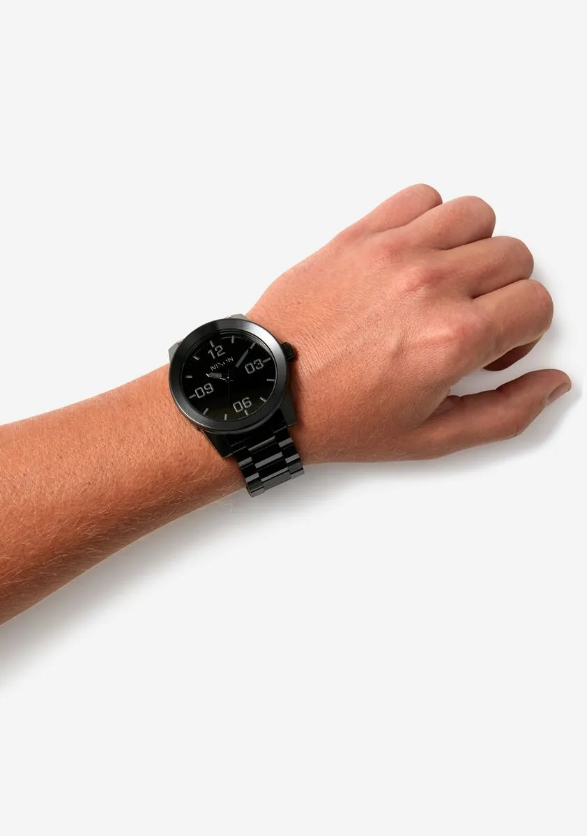 Nixon 48mm Corporal Stainless Steel Watch Matte Black / Matte Gunmetal A346-1062