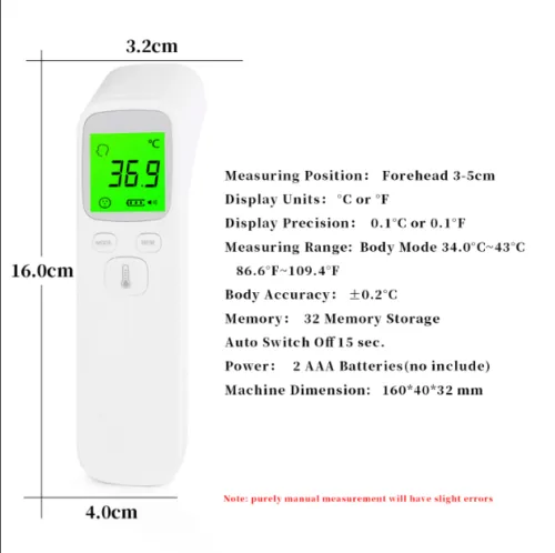 No Touch Digital Infrared Thermometer for Adult Baby Forehead Temperature °F/°C