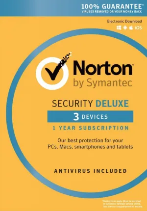 Norton Security Deluxe (1 User 3 Devices) (PC/MAC/iOS/Android)
