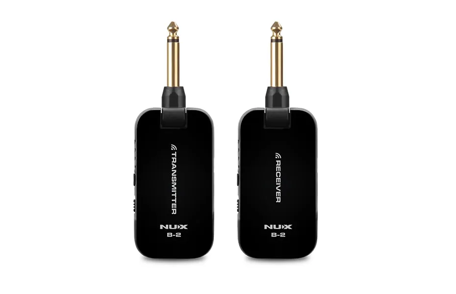 NUX Rechargeable 4 Channels Wireless Guitar System Wireless Audio Transmitter Receiver Black B2-B