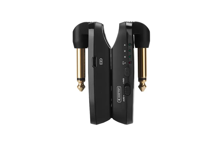 NUX Rechargeable 4 Channels Wireless Guitar System Wireless Audio Transmitter Receiver Black B2-B