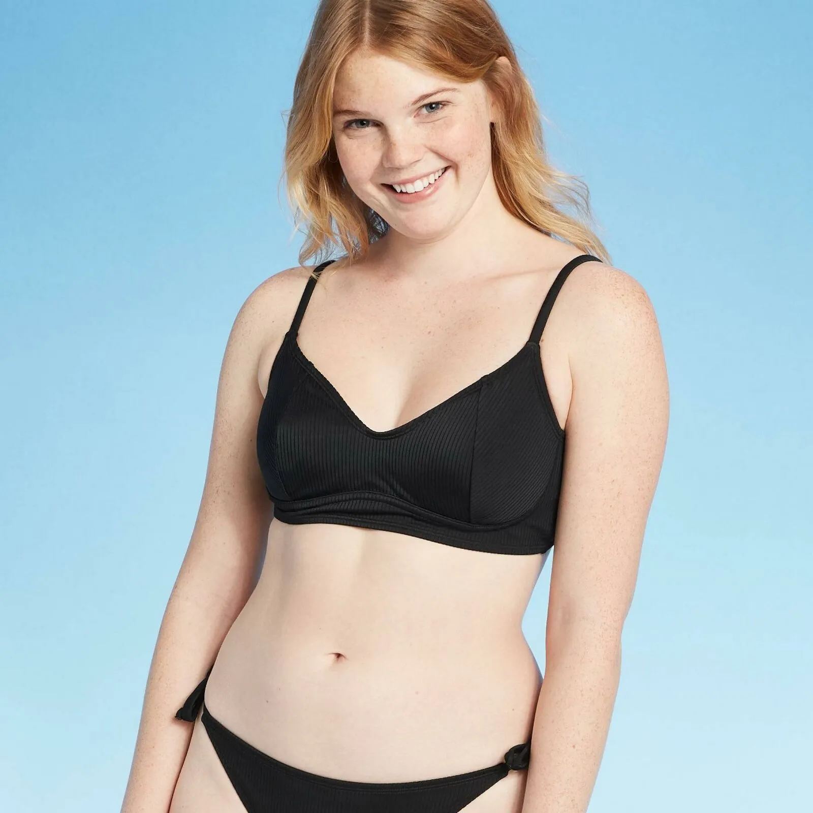 NWT Xhilaration Women's Ribbed Bralette Bikini Top. AFJ70T Large