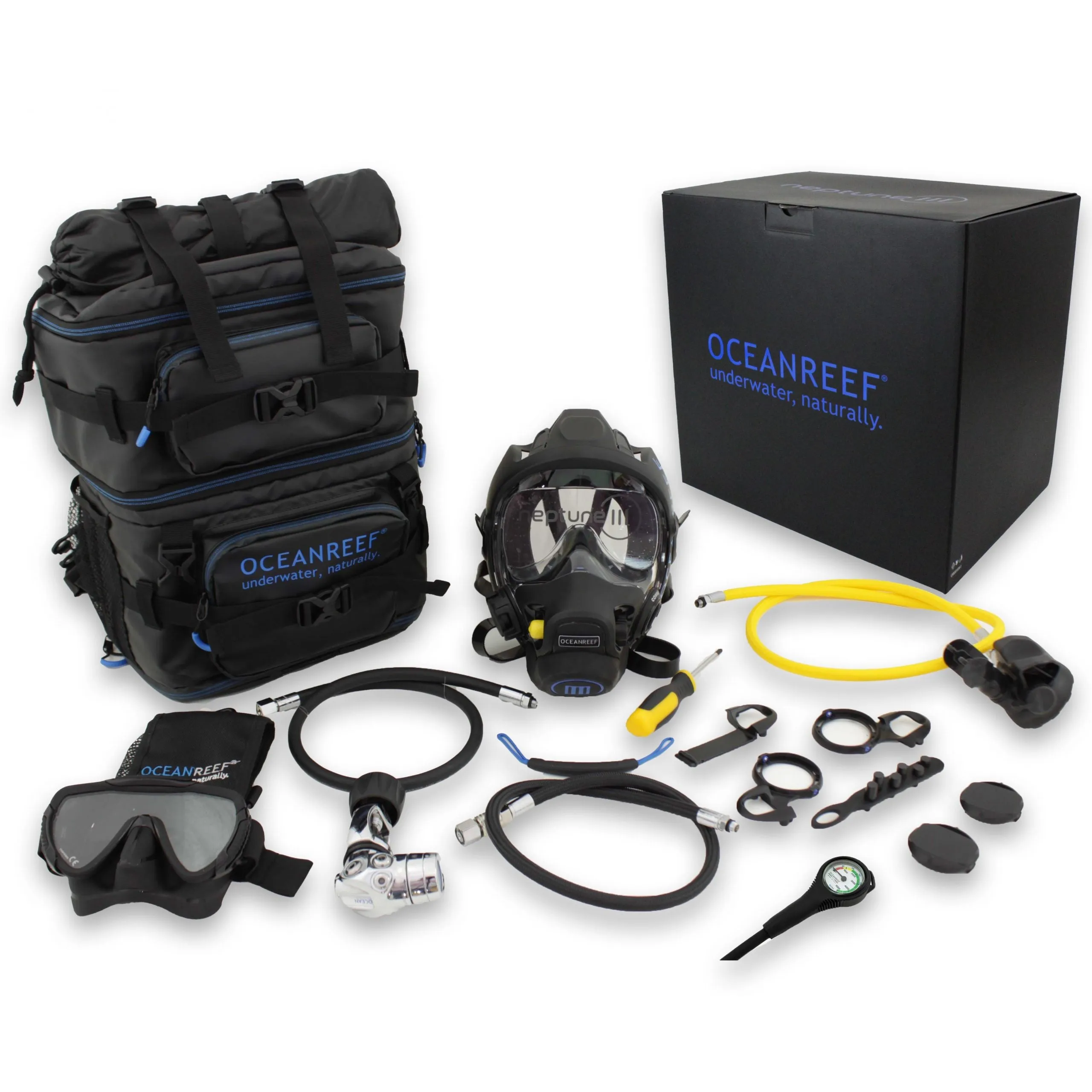Ocean Reef Neptune III Integrated Diving Mask Package AND Mercury GSM package