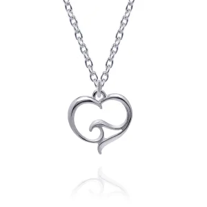 Ocean Wave Necklace Sterling Silver- Heart of the Ocean Pendant, Ocean Lover Gifts, Sea Life Jewelry