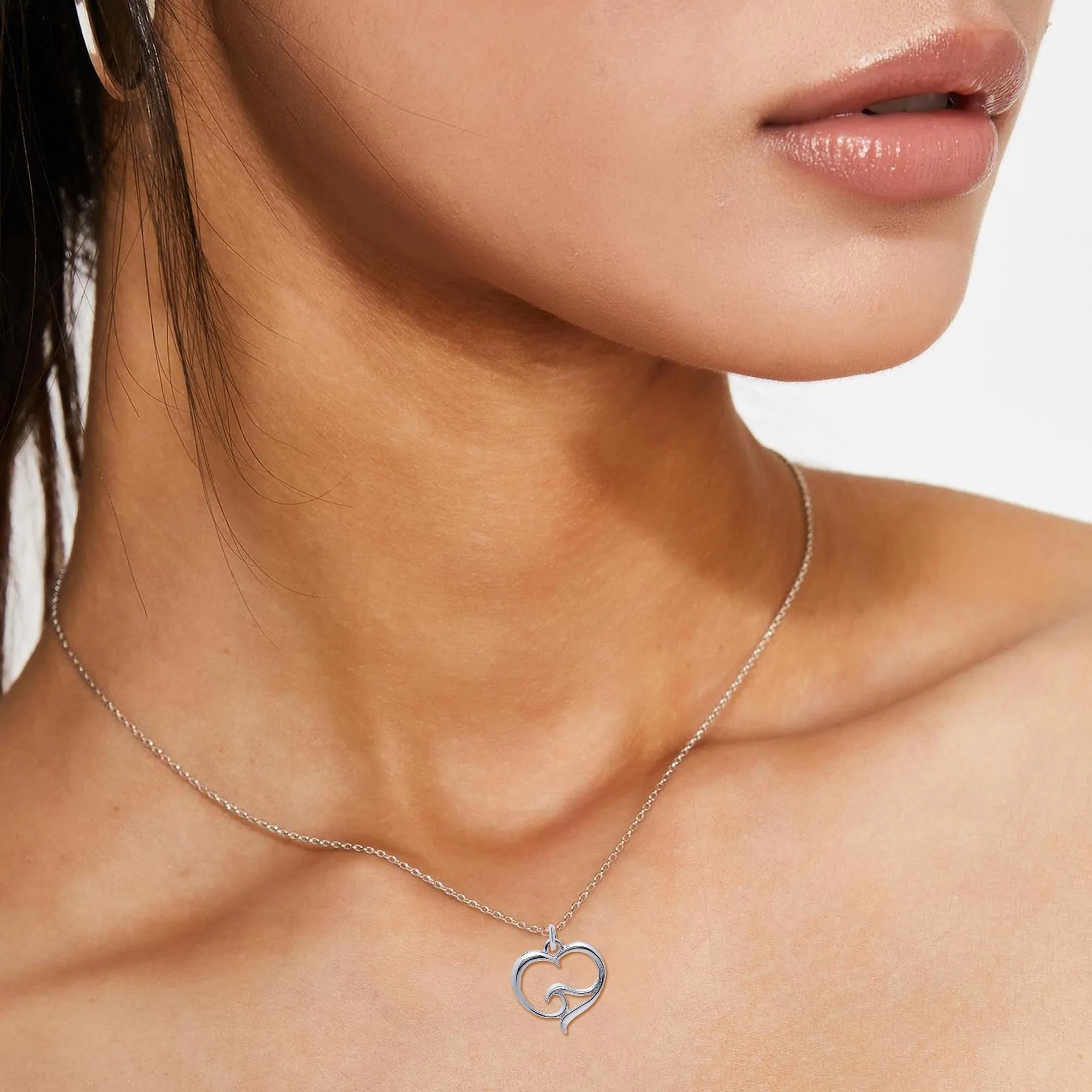 Ocean Wave Necklace Sterling Silver- Heart of the Ocean Pendant, Ocean Lover Gifts, Sea Life Jewelry