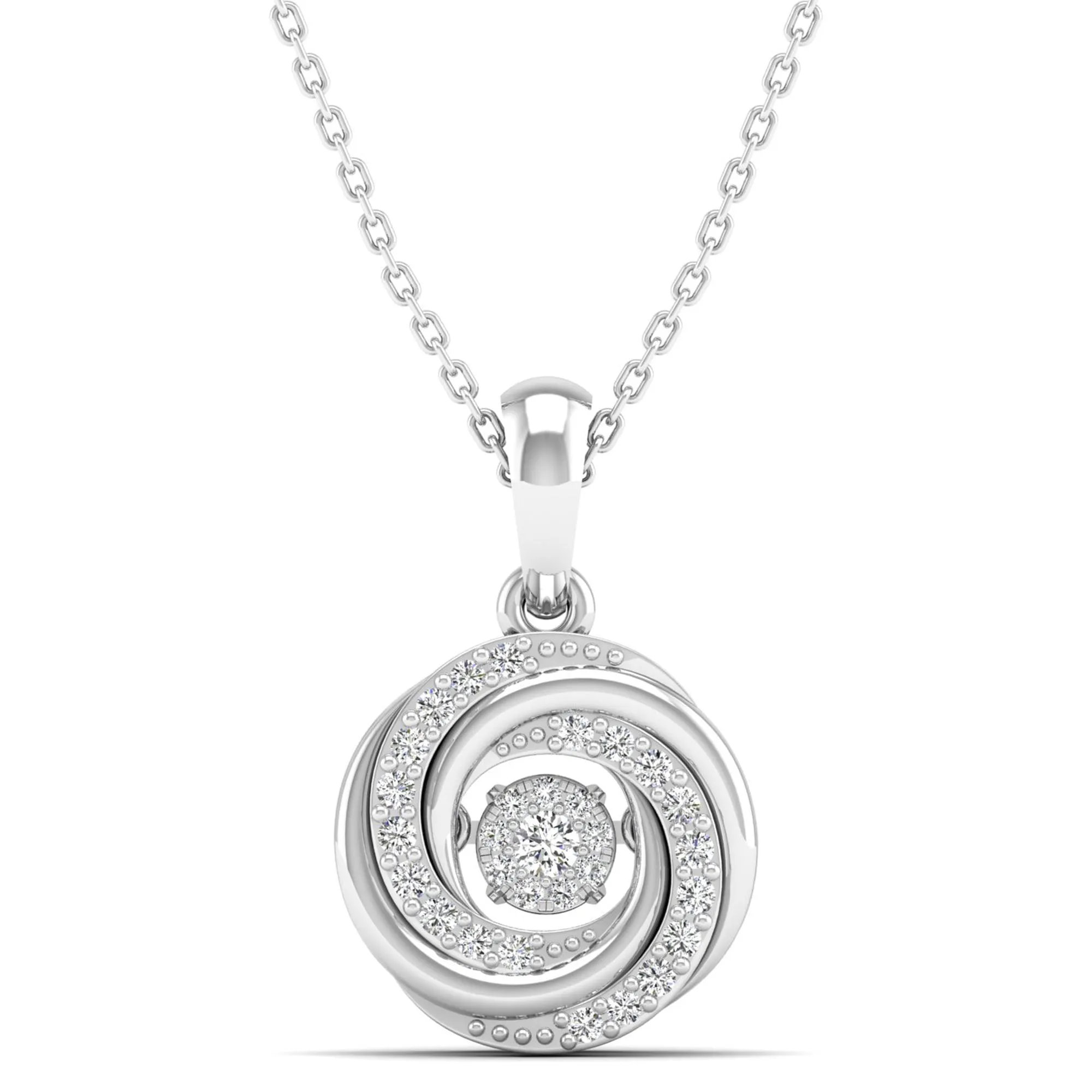 Ocean Whirl Dancing Diamond Pendant