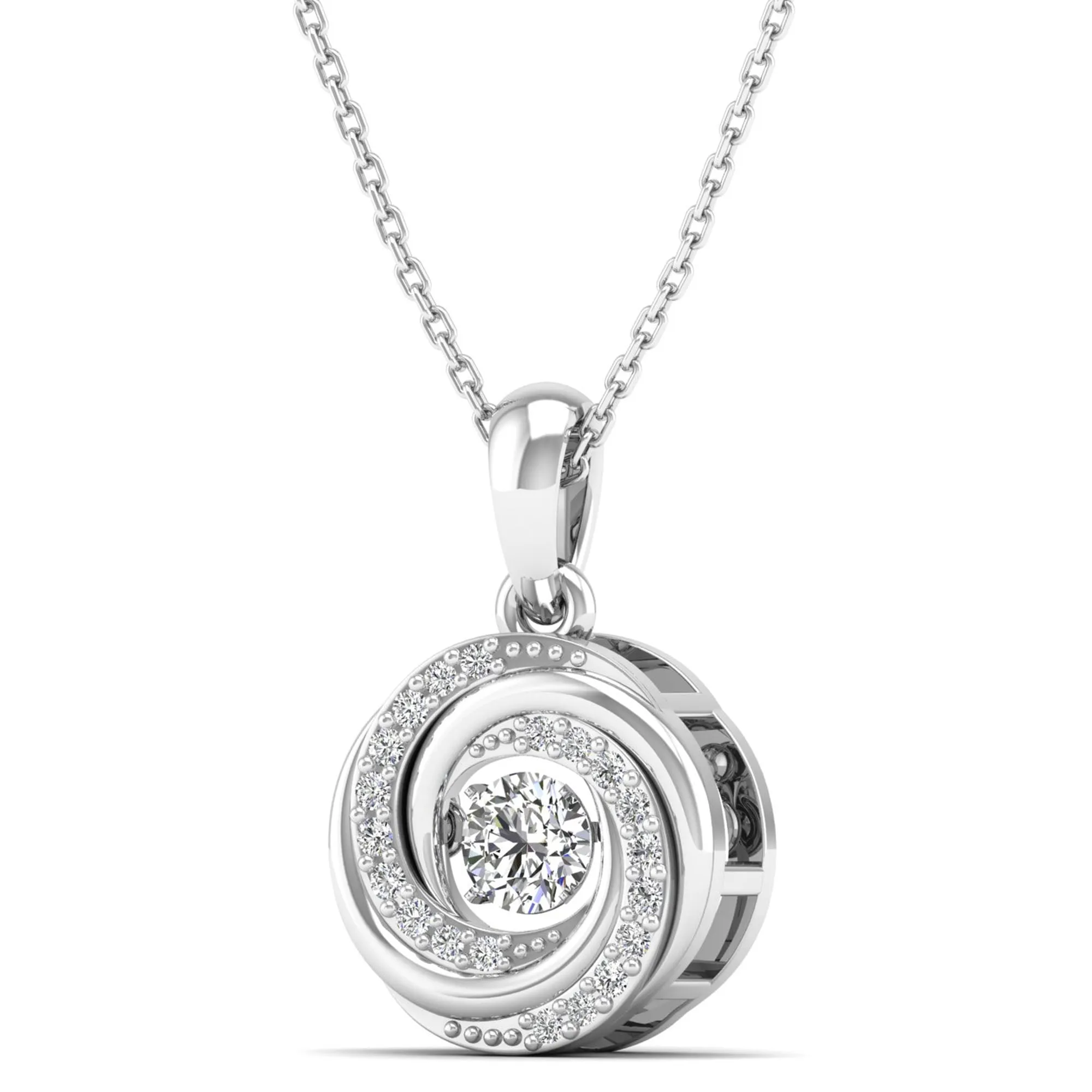 Ocean Whirl Dancing Diamond Pendant