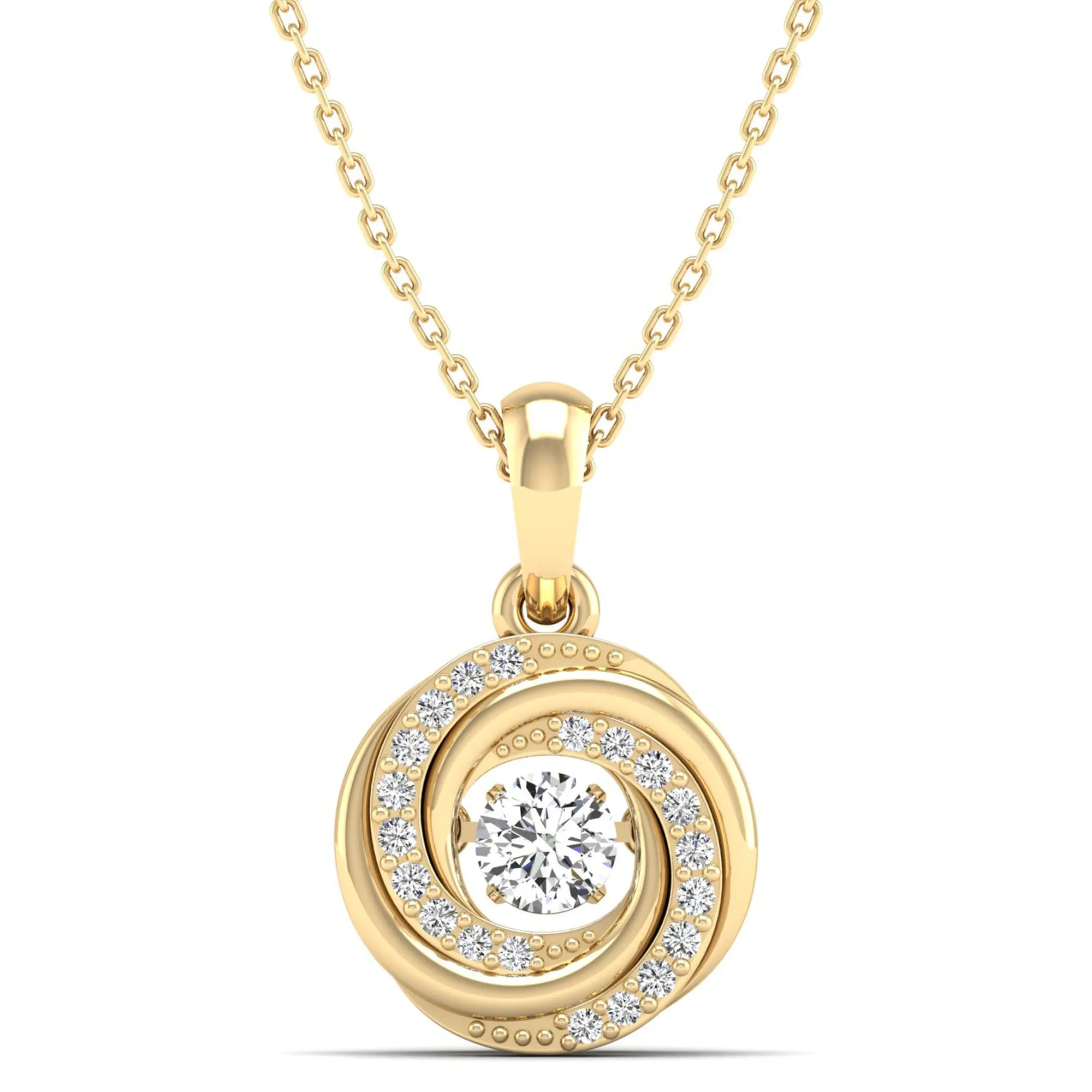 Ocean Whirl Dancing Diamond Pendant