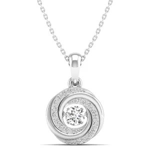 Ocean Whirl Dancing Diamond Pendant