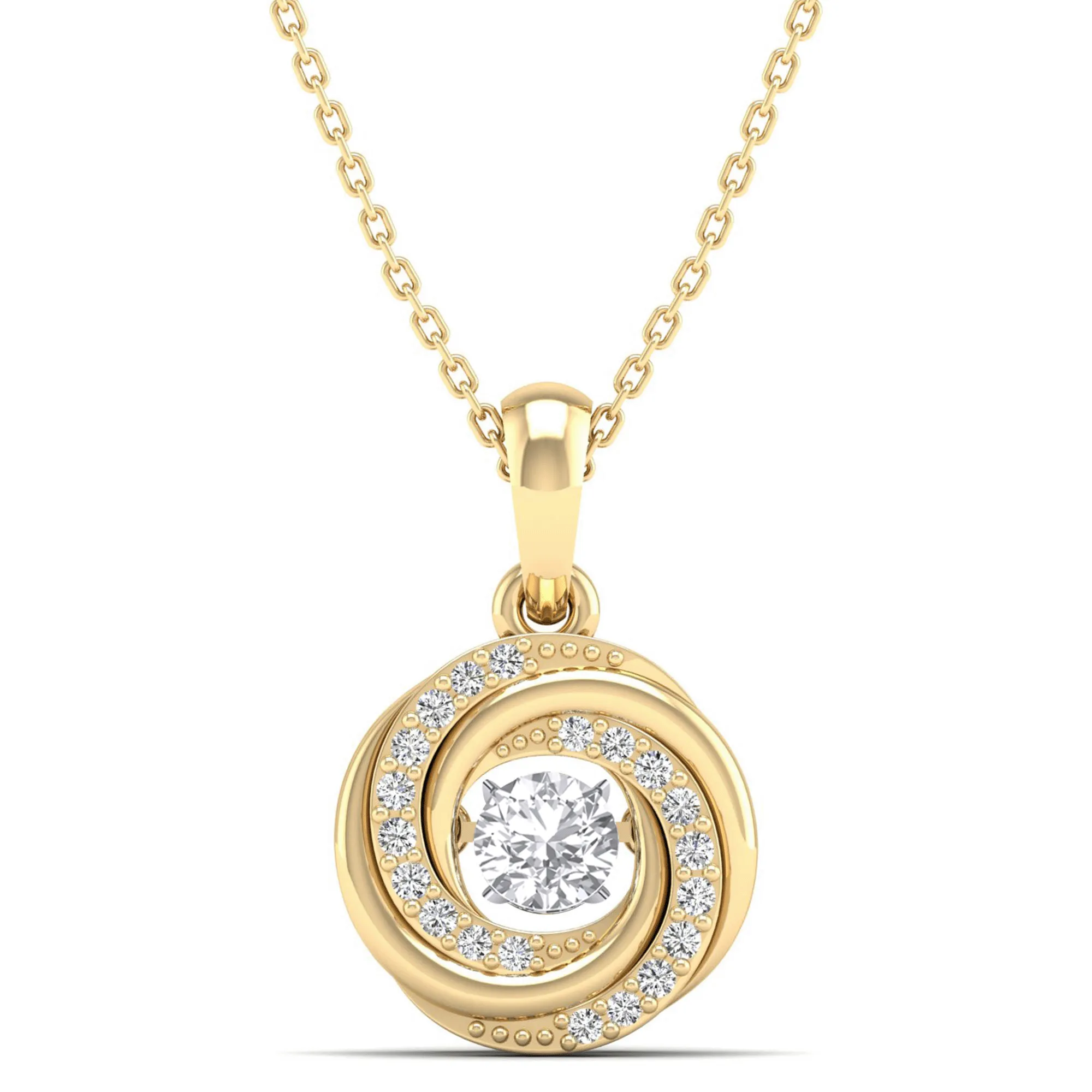 Ocean Whirl Dancing Diamond Pendant