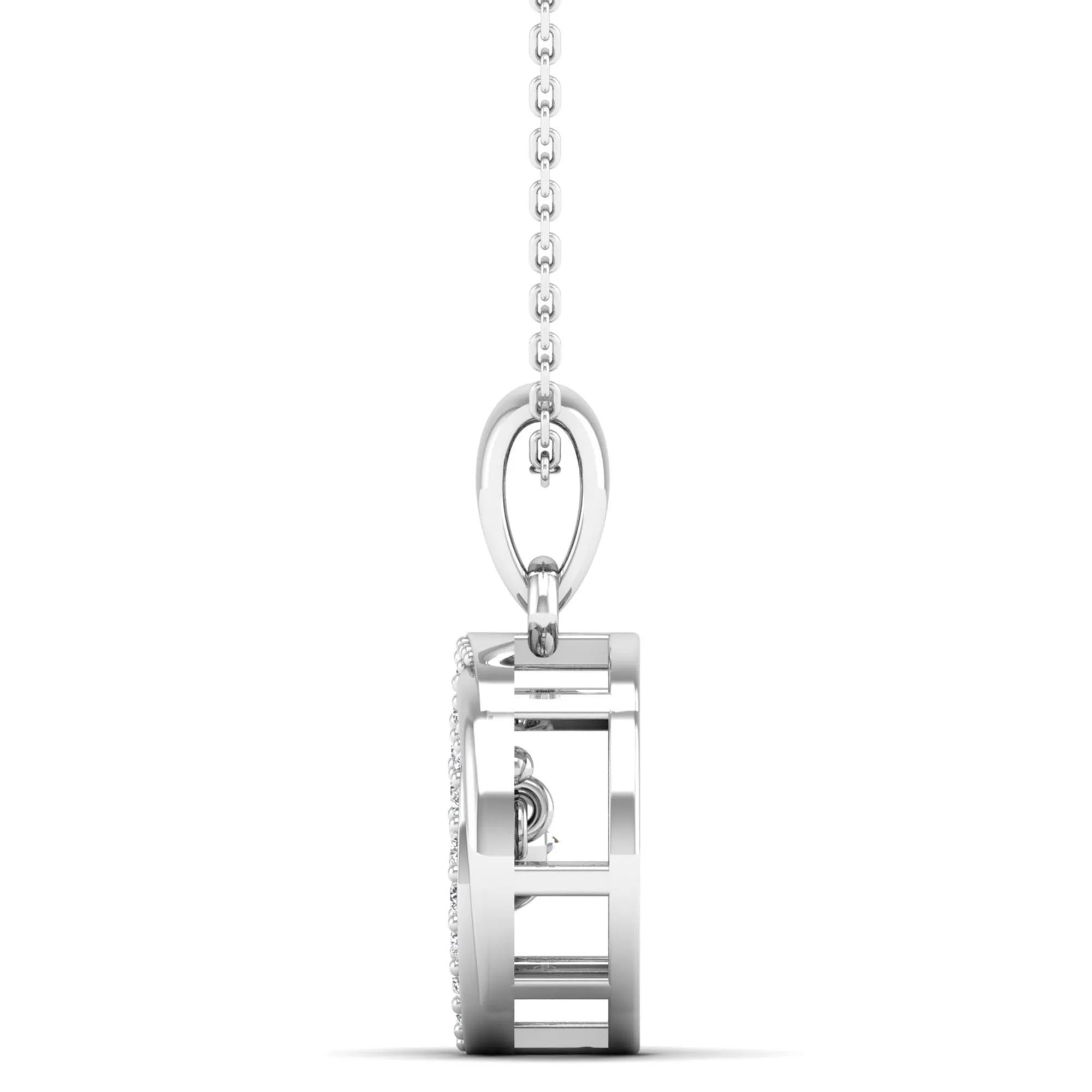 Ocean Whirl Dancing Diamond Pendant