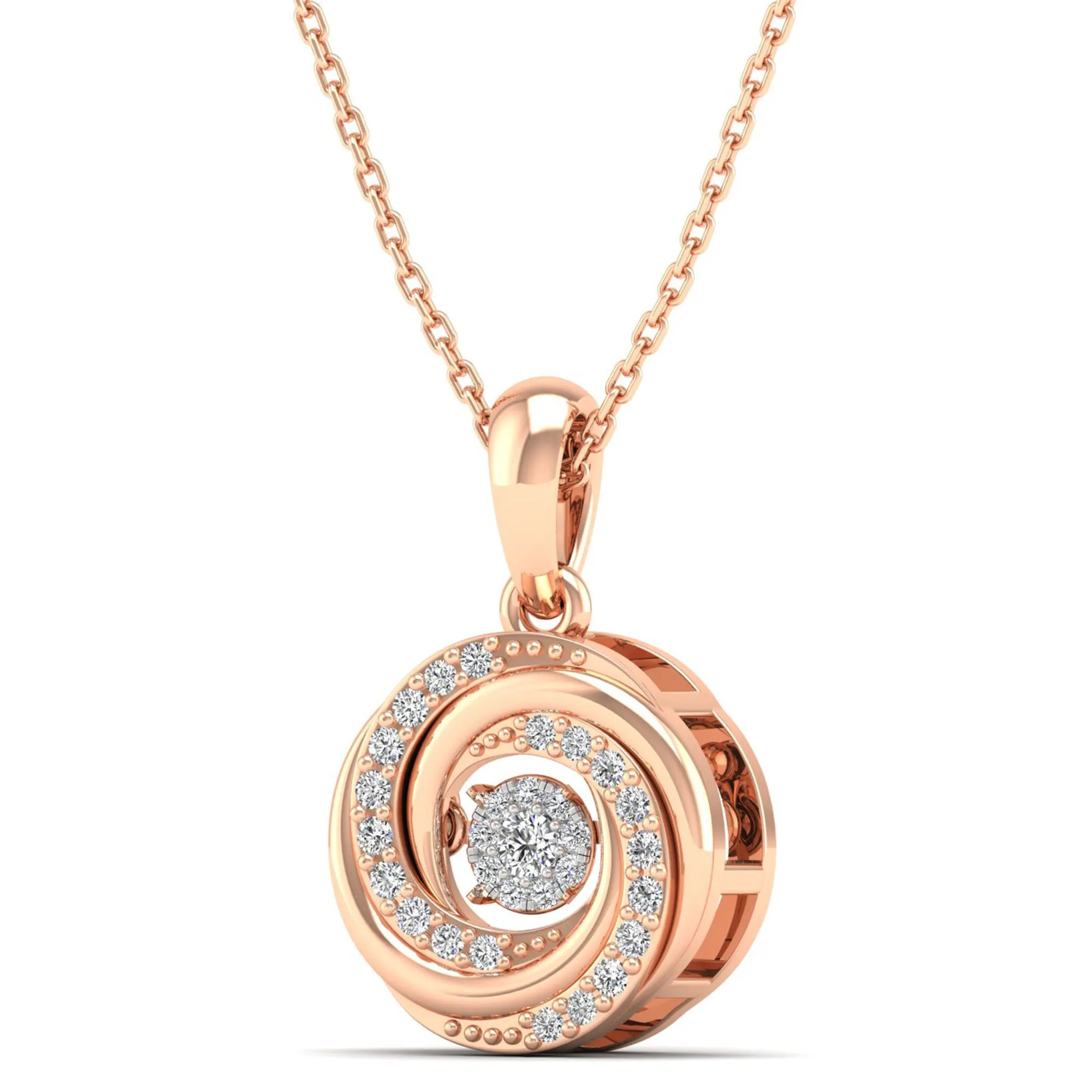 Ocean Whirl Dancing Diamond Pendant