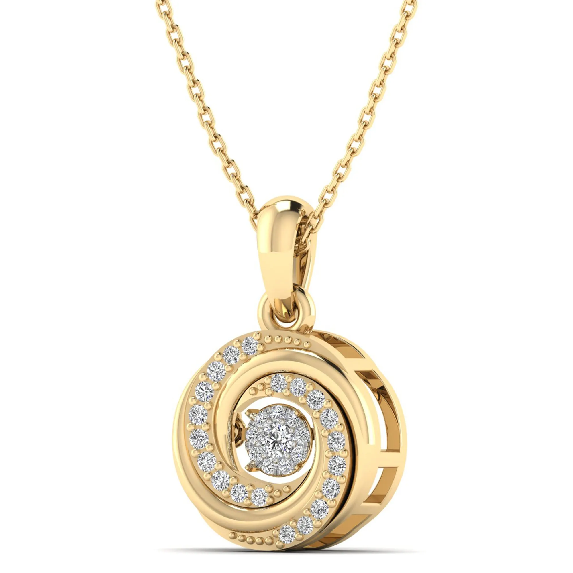 Ocean Whirl Dancing Diamond Pendant