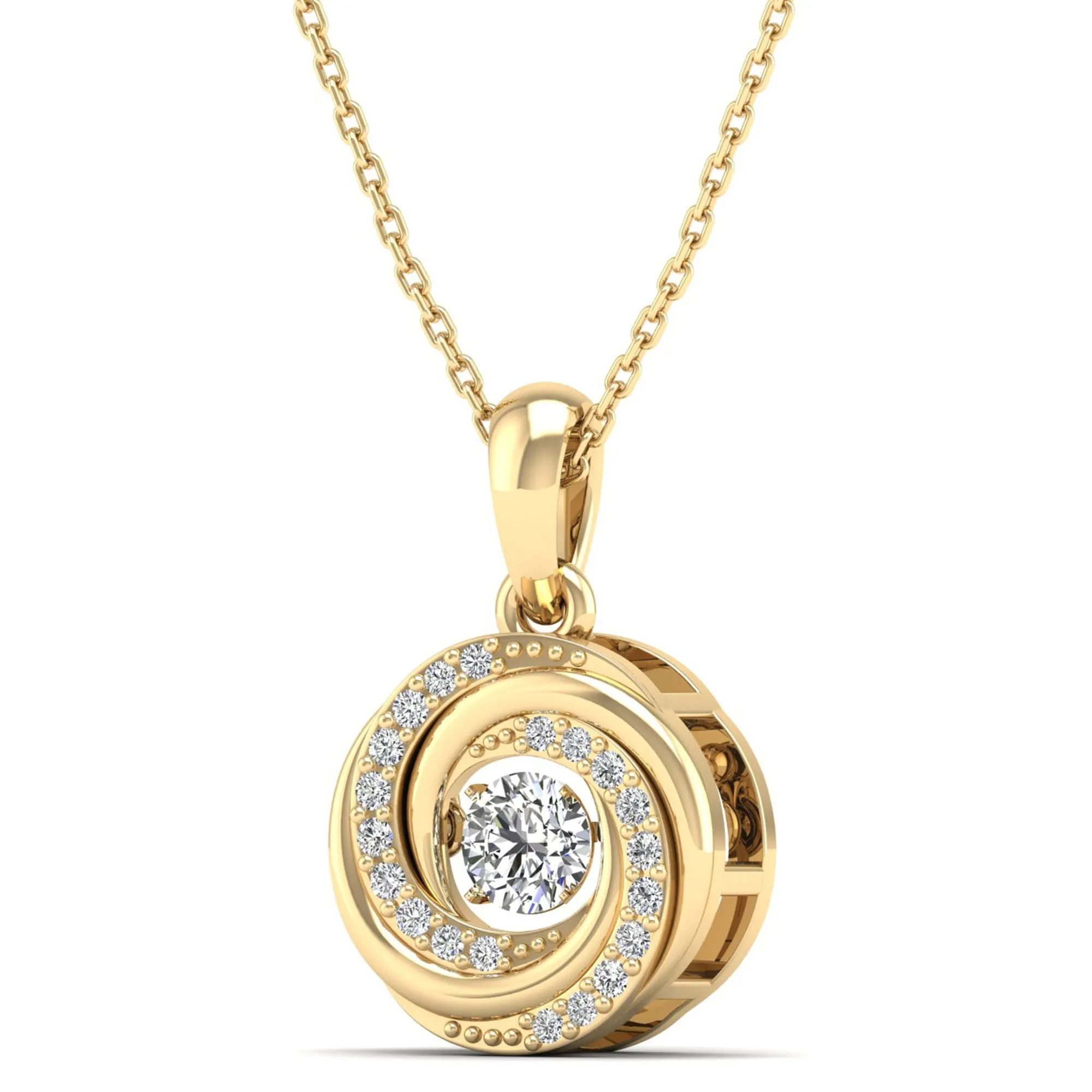 Ocean Whirl Dancing Diamond Pendant