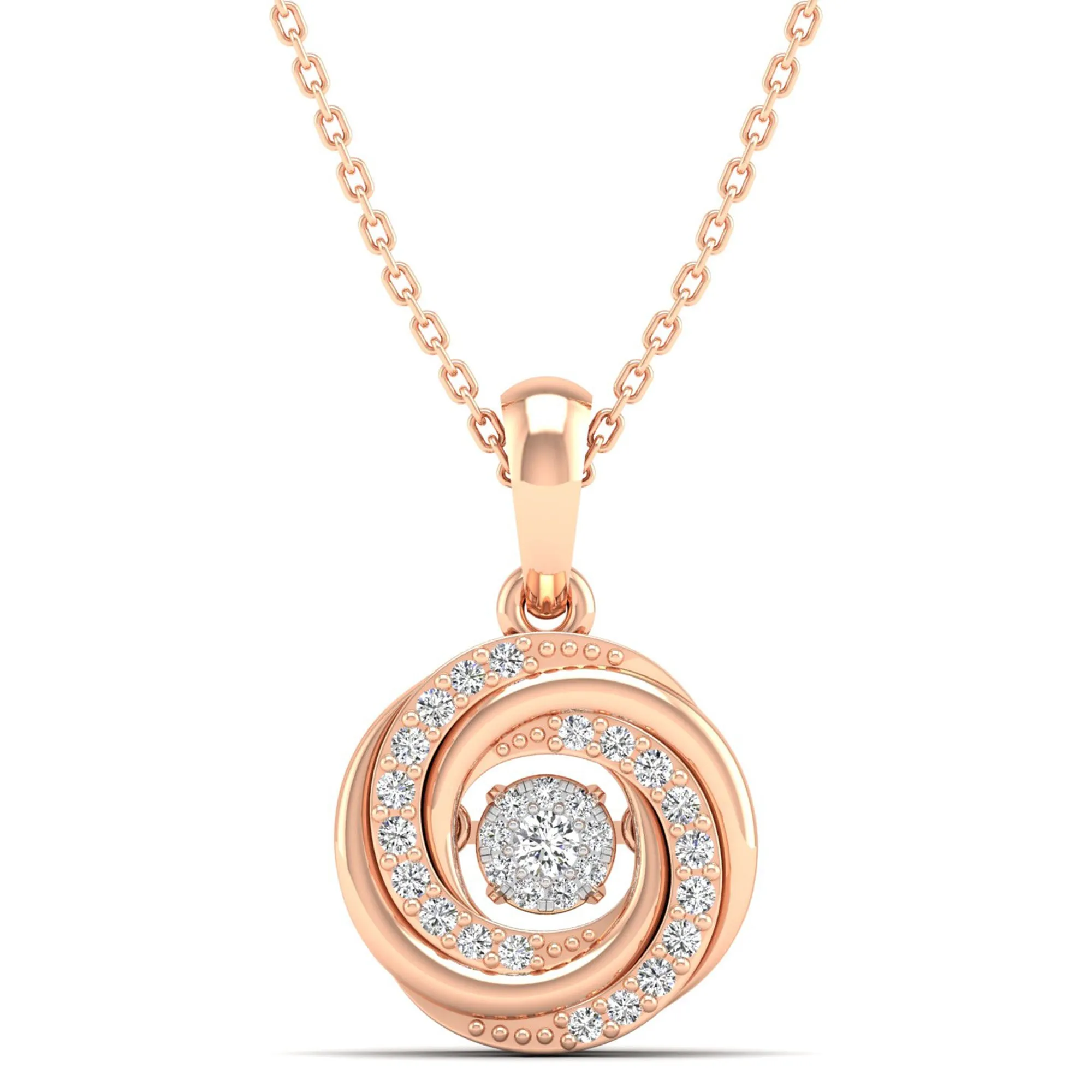 Ocean Whirl Dancing Diamond Pendant