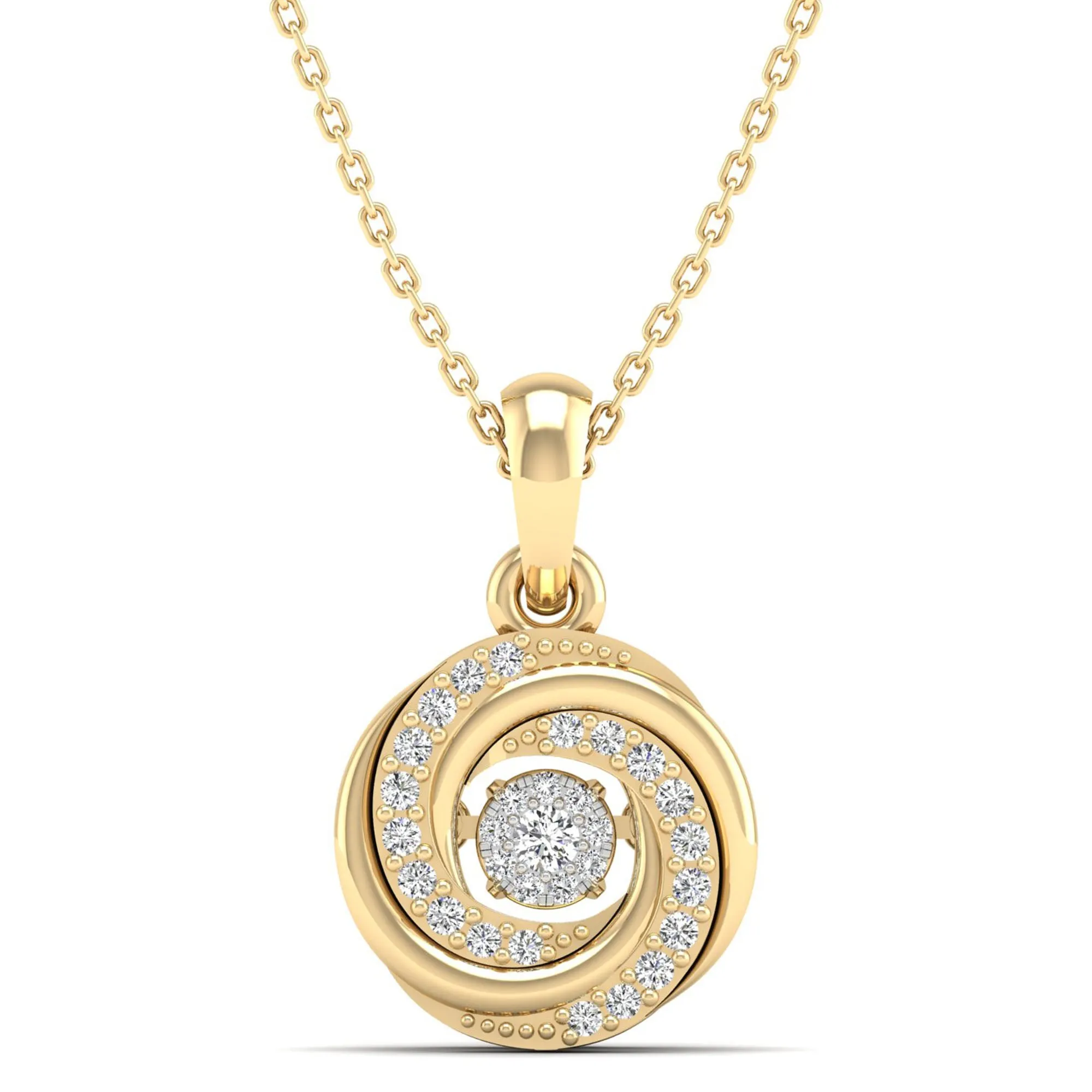 Ocean Whirl Dancing Diamond Pendant