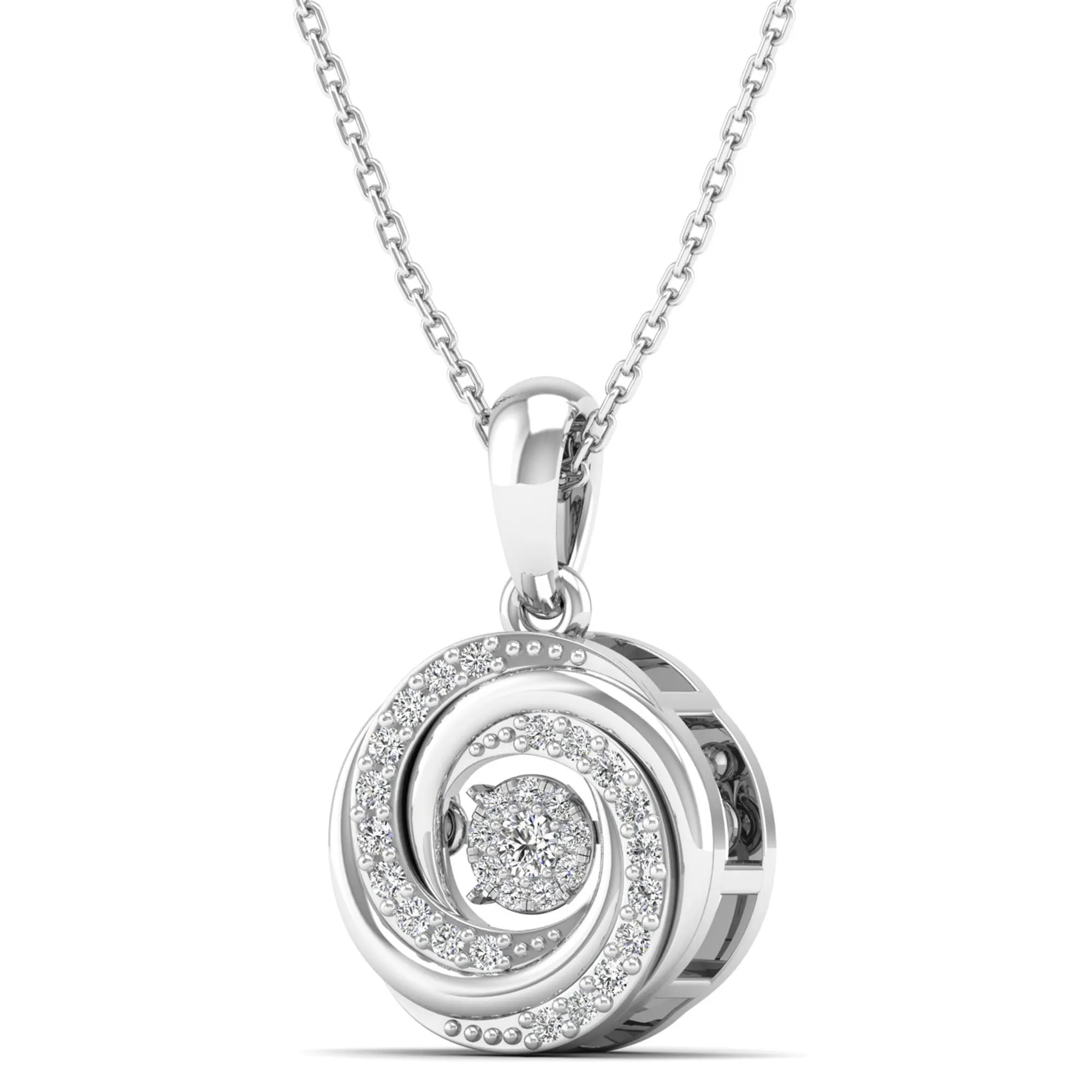 Ocean Whirl Dancing Diamond Pendant