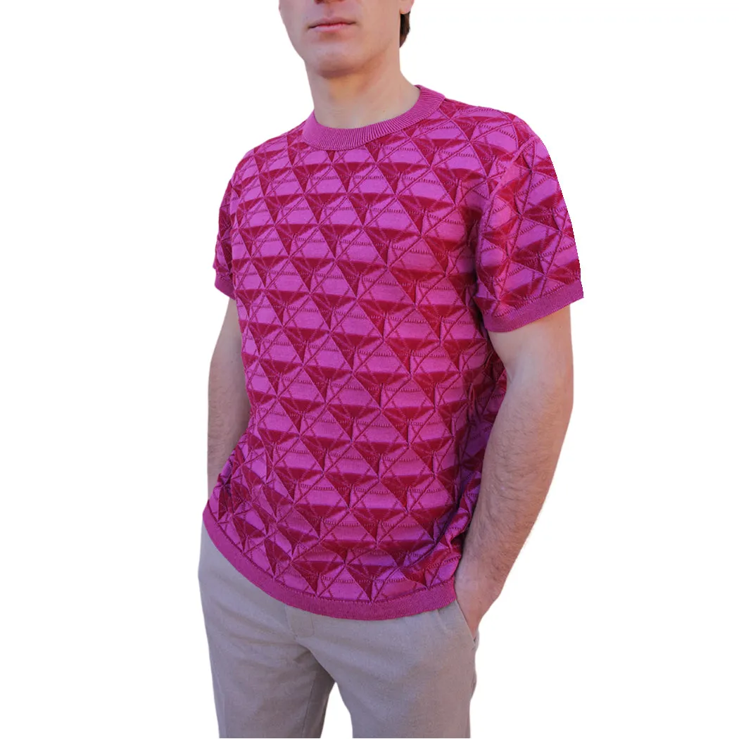 OCTA CREW NECK TEE IN FUCHSIA CRIMSON