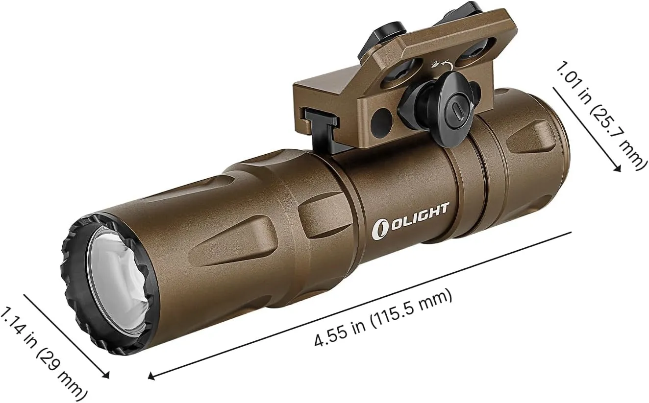 Odin Mini 1250 Lumens Ultra Compact Rechargeable Mlok Mount Weaponlight, Removable Slide Rail Mount and Remote Switch, 240 Meters Beam Distance, Mlok Included