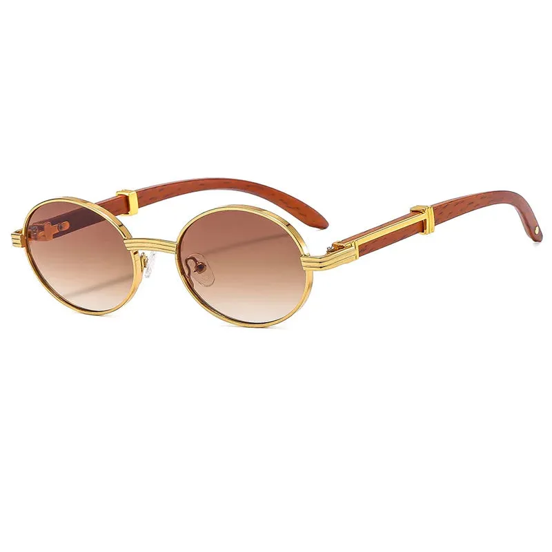 OEC CPO Unisex Vintage Small Round Luxury Oval Frame Sunglasses With UV400 Lens