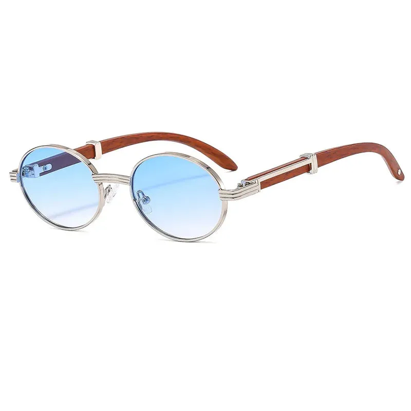 OEC CPO Unisex Vintage Small Round Luxury Oval Frame Sunglasses With UV400 Lens