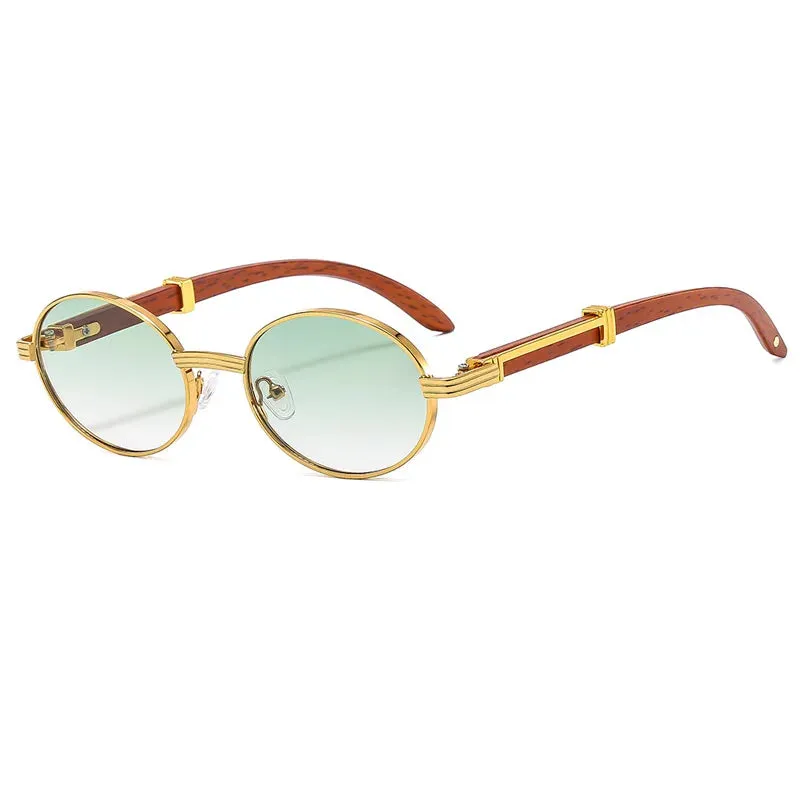 OEC CPO Unisex Vintage Small Round Luxury Oval Frame Sunglasses With UV400 Lens