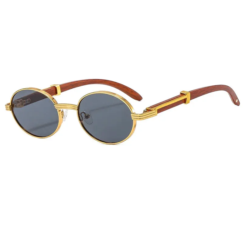 OEC CPO Unisex Vintage Small Round Luxury Oval Frame Sunglasses With UV400 Lens