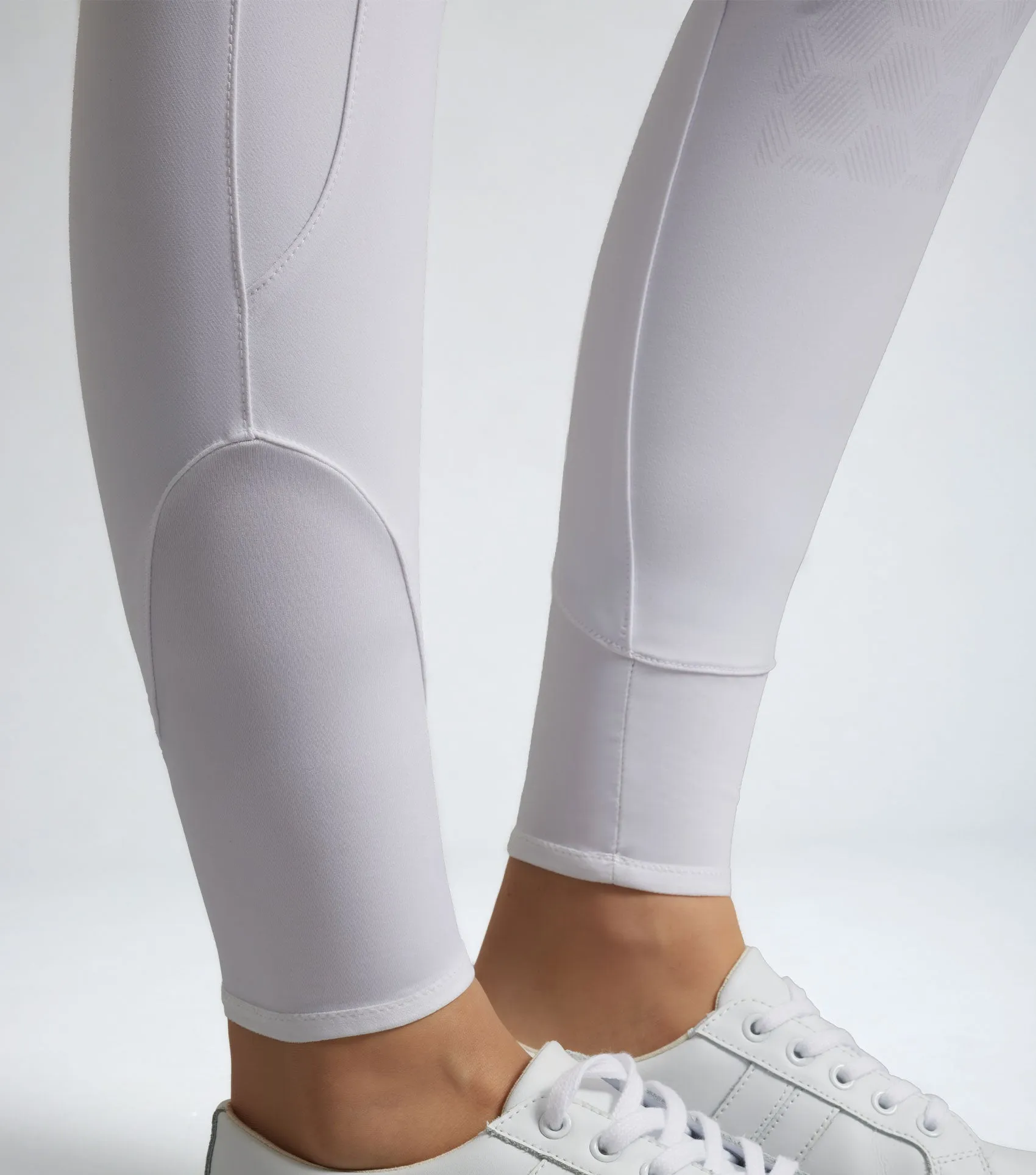 Ofena Womens Gel Knee Competition Riding Breeches White