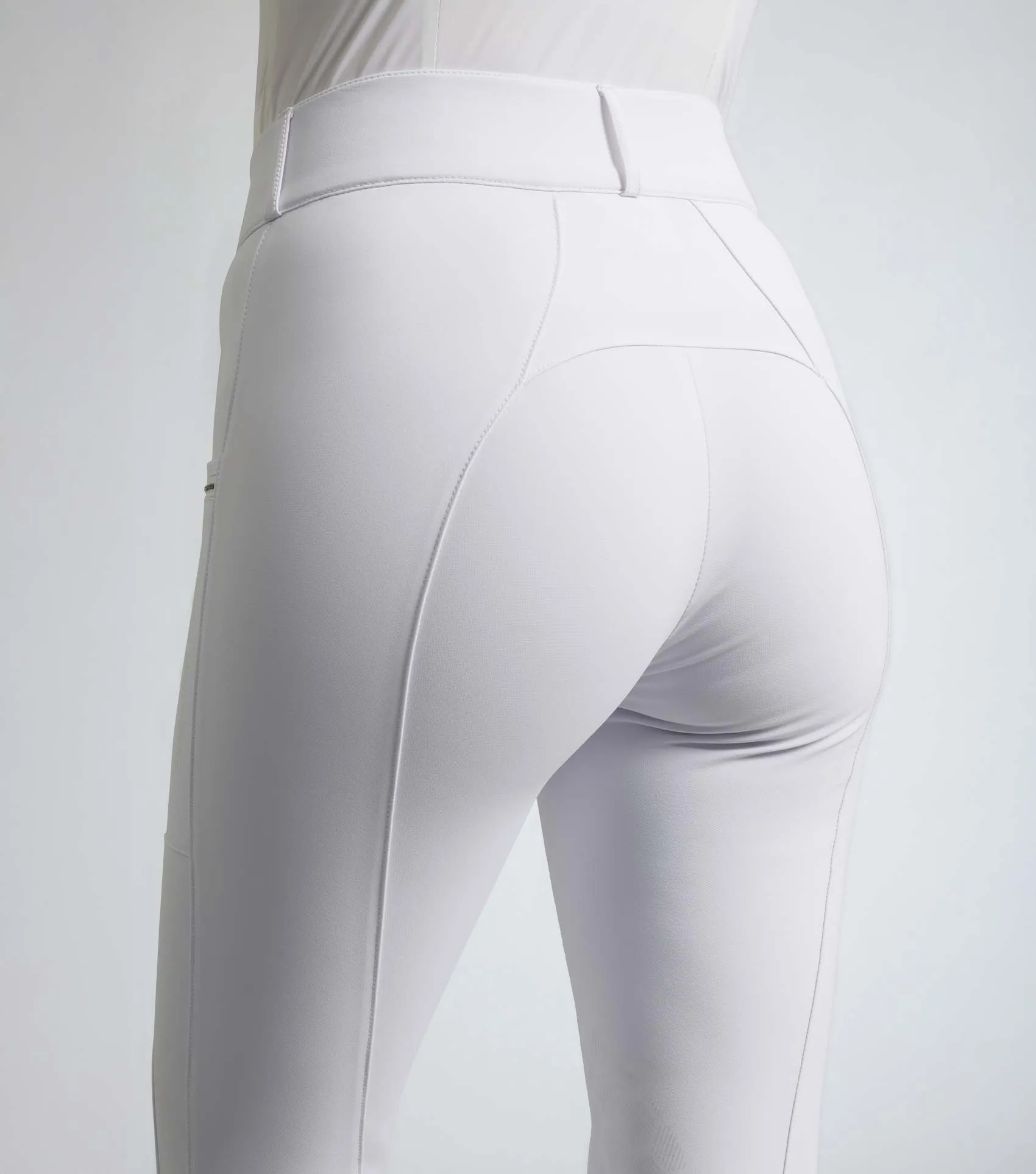 Ofena Womens Gel Knee Competition Riding Breeches White