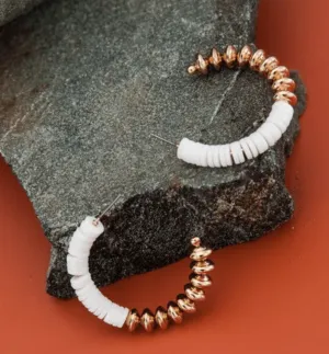 Oksana White Disc Hoop Earrings