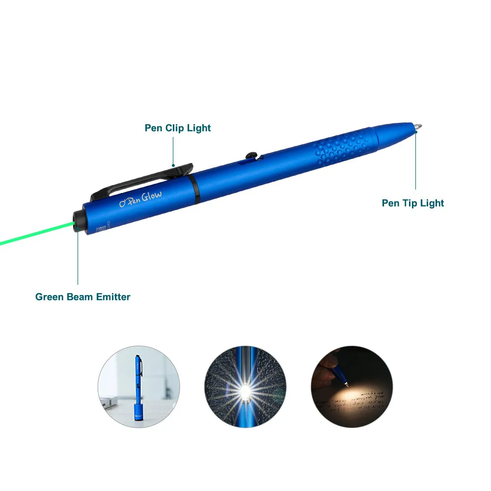 Olight Open Glow Max.120 Lumens Rechargeable EDC Penlight with Green Laser