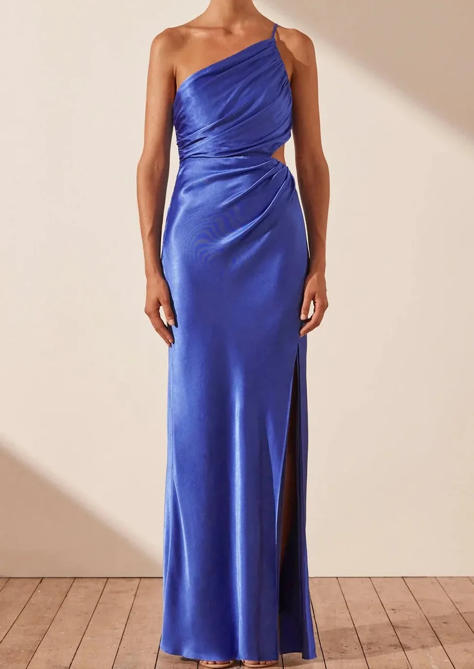 Oliviera Asymmetrical Gathered Maxi