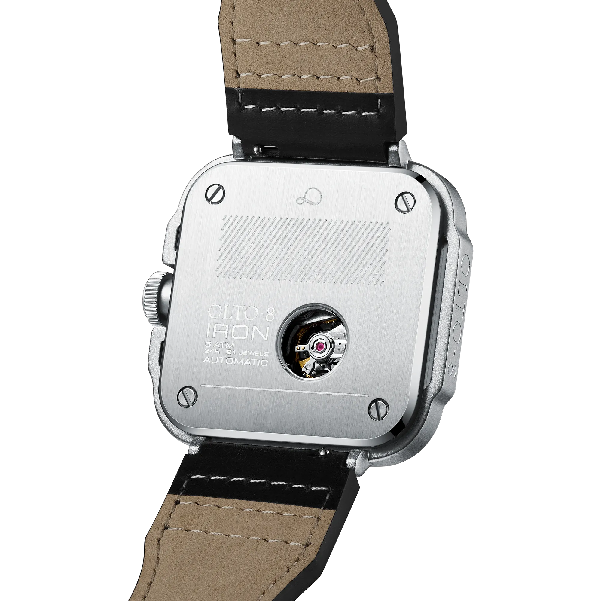 OLTO-8 IRON-X Square Skeleton Automatic Watch Blue