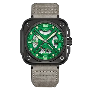 OLTO-8 IRON-X Square Skeleton Automatic Watch Green