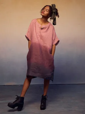 Ombre Block Dress Lavender Charcoal