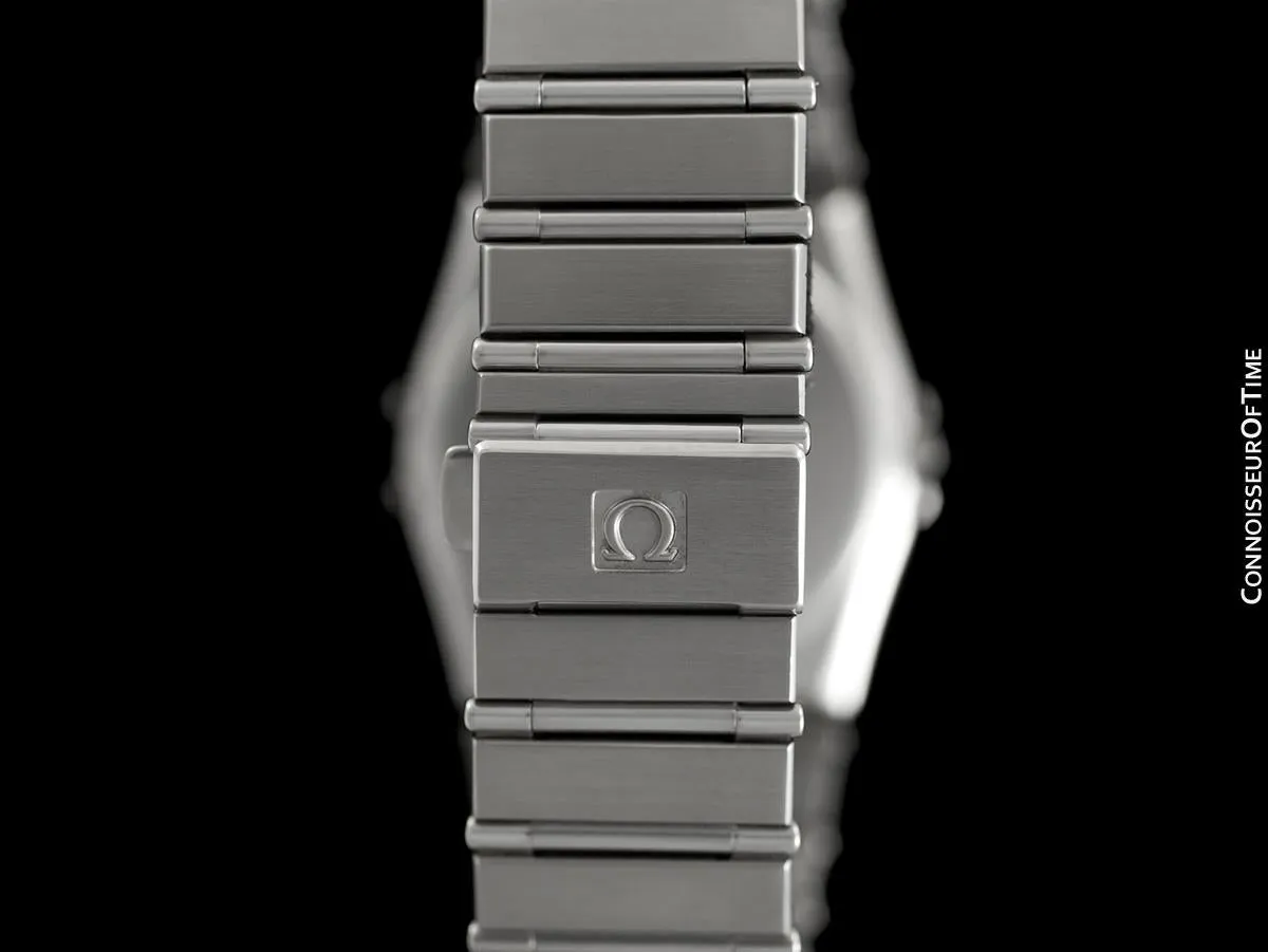 Omega Constellation Mens 35mm Blue Vignette Dial Watch, Quartz, Date - Brushed Stainless Steel