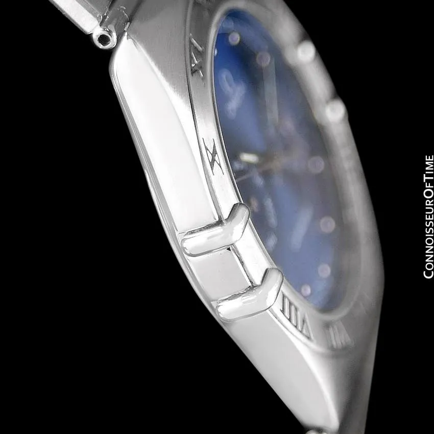 Omega Constellation Mens 35mm Day-Date Quartz Watch, Royal Blue Dial - Stainless Steel
