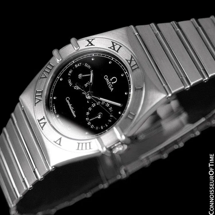 Omega Constellation Mens 35mm Day-Date Watch, Black Dial, Quartz - Stainless Steel
