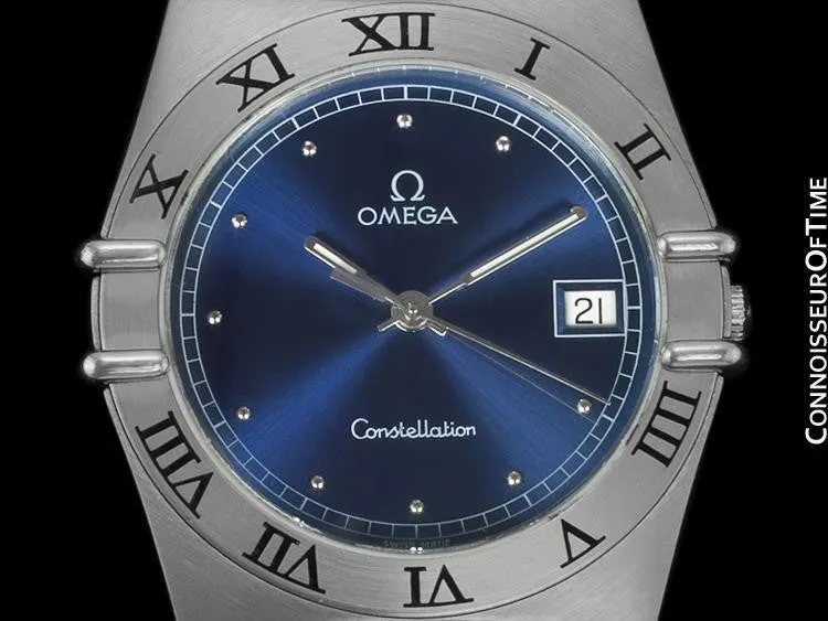 Omega Constellation Mens 35mm Watch, Quartz, Date - Brushed Stainless Steel