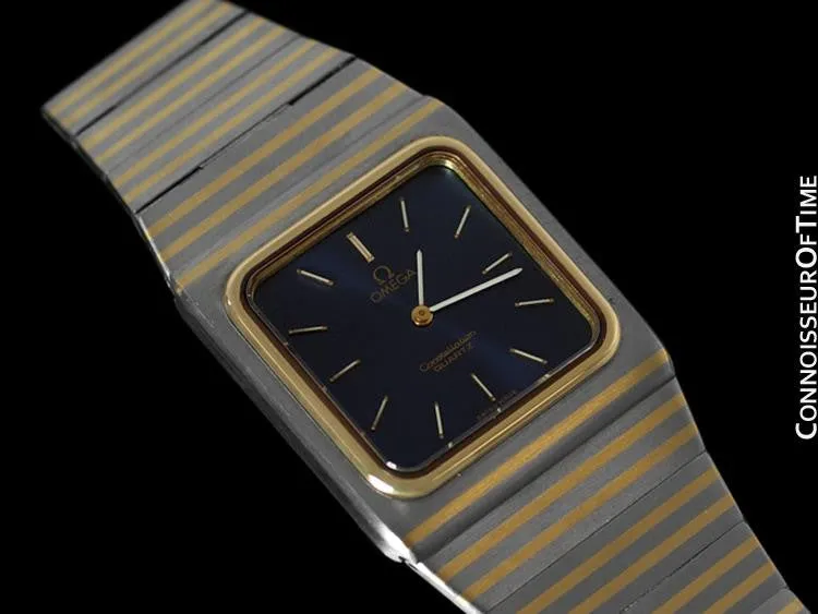 Omega Constellation Mens Bracelet Watch - Stainless Steel & 14K Gold Inlay - Rare Model