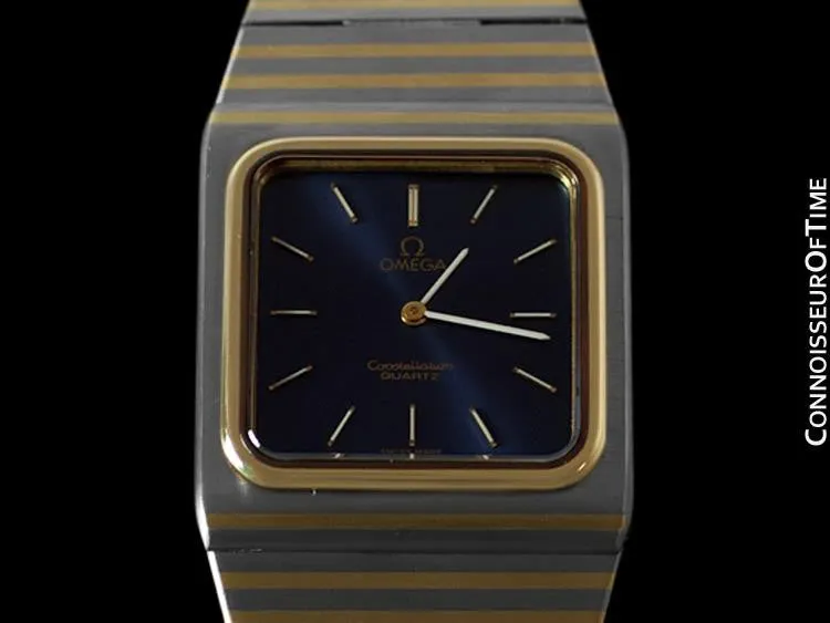 Omega Constellation Mens Bracelet Watch - Stainless Steel & 14K Gold Inlay - Rare Model