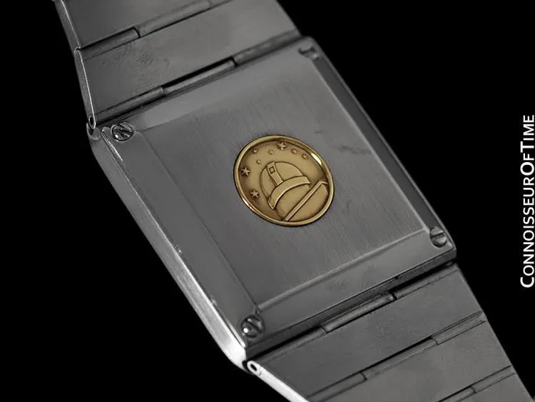 Omega Constellation Mens Bracelet Watch - Stainless Steel & 14K Gold Inlay - Rare Model