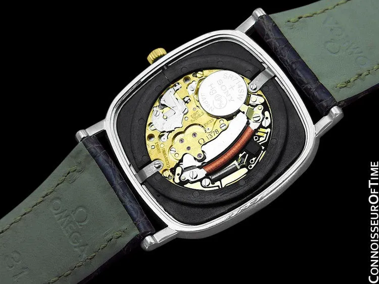 Omega De Ville Mens Midsize Dress Watch - Solid 18K Gold and Stainless Steel