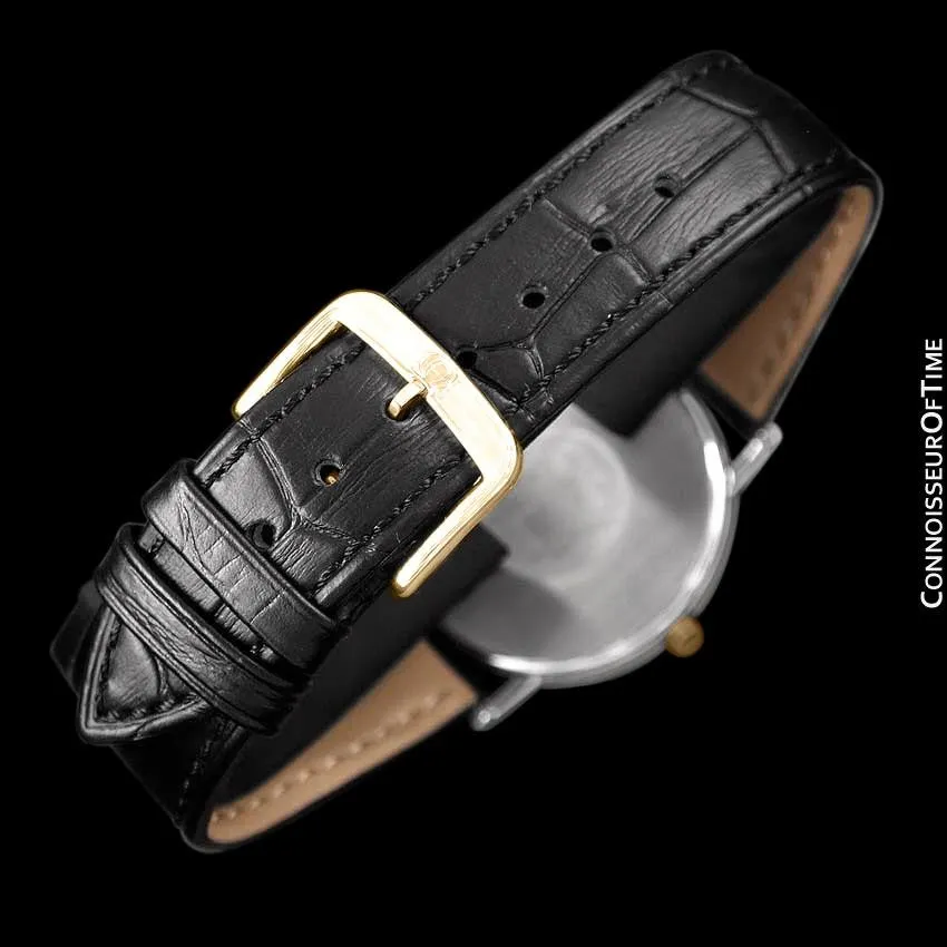 Omega De Ville Mens Midsize Dress Watch - Solid 18K Gold and Stainless Steel