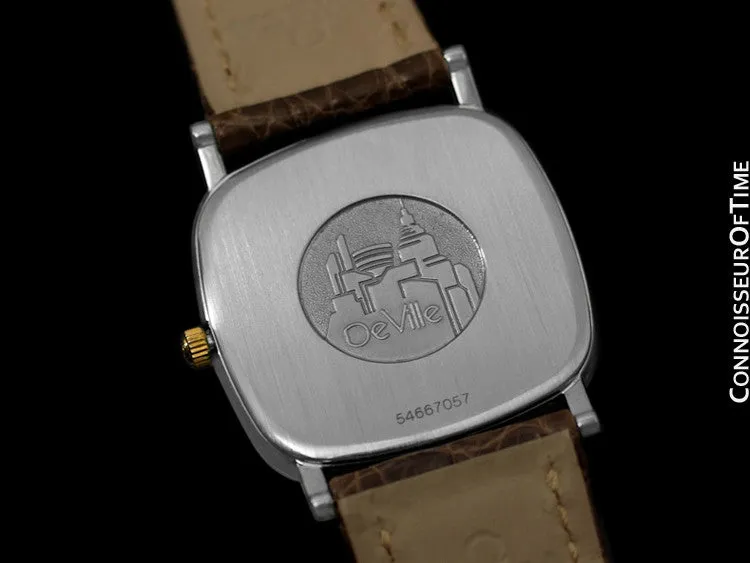 Omega De Ville Mens Midsize Dress Watch - Solid 18K Gold and Stainless Steel