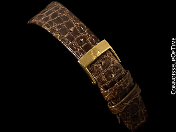 Omega De Ville Mens Midsize Dress Watch - Solid 18K Gold and Stainless Steel