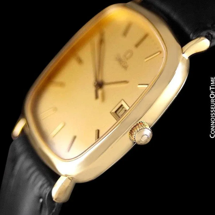 Omega De Ville Mens Midsize Dress Watch with Quick-Setting Date - 18K Gold Plated and Stainless Steel